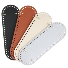 Pack of 4 Bag Bottoms for Crocheting, PU Bag Base Basket Base for Crocheting, Bag Base Made of Faux Leather, Knitting Base Bag, Crochet Bags, Crochet Accessories for Handbags, Woven DIY Bags, 30 x 10