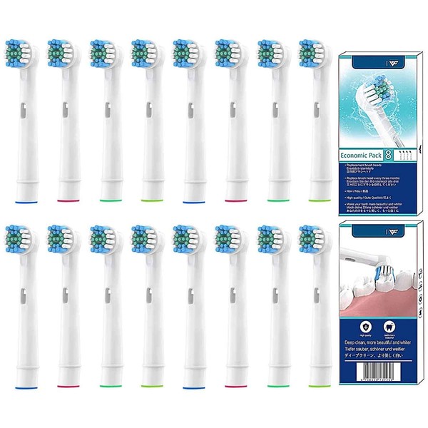 WyFun Replacement Brush Heads for Oral B Electric Toothbrush Precision,Floss, Pro White, Sensitive Gum Care Cross,Sensi,Whitening,16 Count