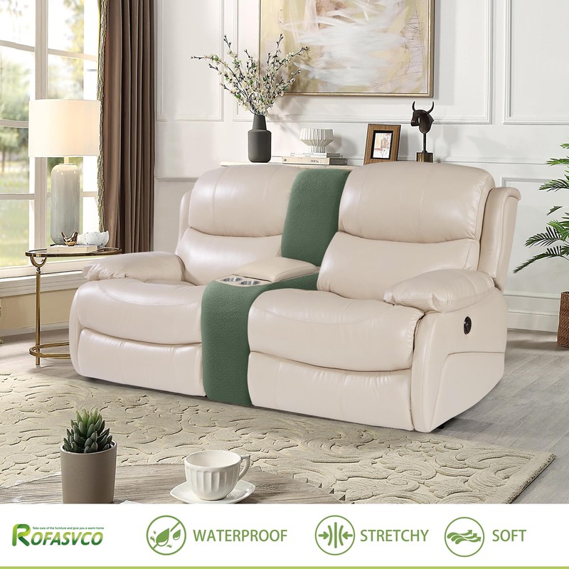 ROFASVCO 100% Waterproof Recliner Middle Console Cover Fleece Stretch Reclining