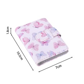 Mini Photo Album 28 Pockets for Mini Film, 2x3 Photo, Kpop Photos Card, Wallet Albums Book for Mini 12 11 40 7+ EVO 90 (Blue Pink Butterfly, 28 Pockets)