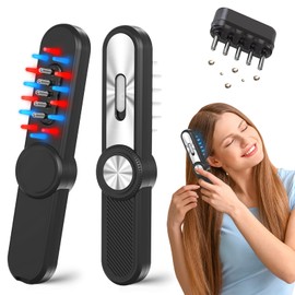 SOARFLY Electric Scalp Massage Brush, 4-in-1 Head Massager Electric with Red Light, EMS Vibration Massage, Head Massage Brush, Electric Scalp Massager for Hair Growth and Hair Treatment (Black)