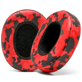 WC Wicked Cushions Extra Thick Earpads for Skullcandy Crusher/Evo/Hesh 3 Headphones & More | Improved Durability & Thickness for Improved Comfort and Noise Isolation | Red Camo