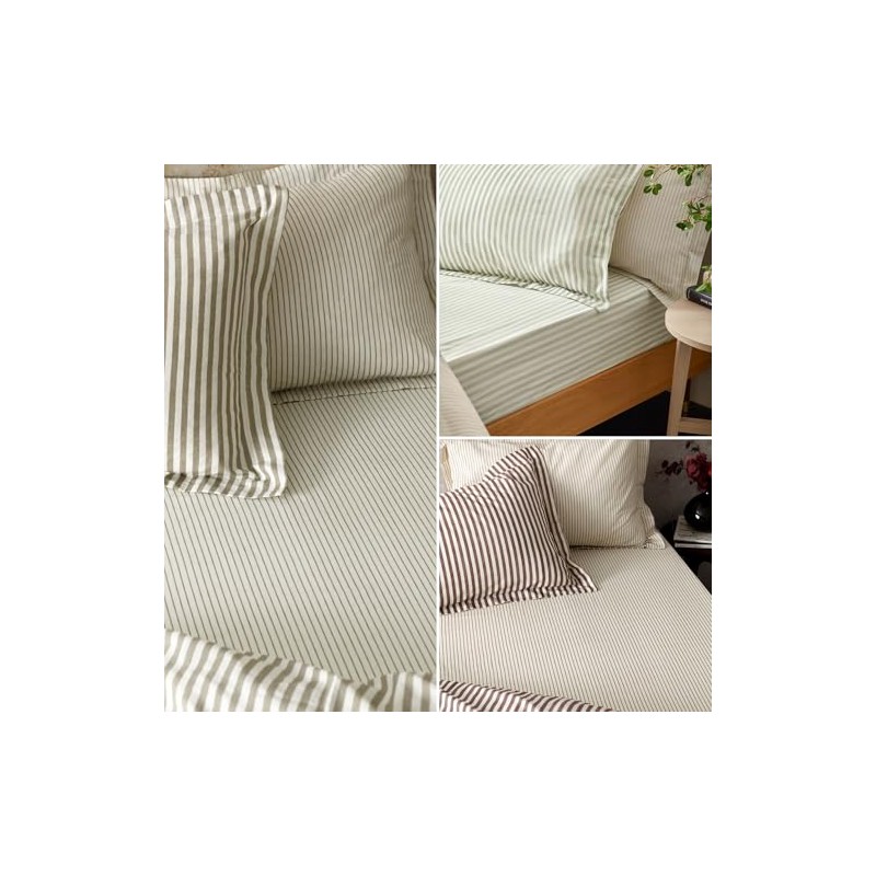 Yard Hebden Midi Stripe Fitted Sheet – Ultra Soft 100%