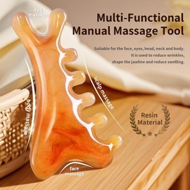 HCYPCV Multi-Functional Manual Massage Tool, Suitable for The Face, Eyes, Head and Neck. It is Used to Reduce Wrinkles, Shape The Jawline and Reduce Swelling. Skin Care Tool (Orange)