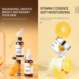 Skin Care for Teenage Girls Gift Set - Vitamin C Serum Skin Care Sets & kits, Includes Cleanser-Serum-Eye Serum-Toner-Cream-Lip Balm- VC Skincare Set for Anti-ageing,Brightening,Moisturising(6PCS)