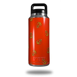 WraptorSkinz Skin Decal Wrap for Yeti Rambler Bottle 36oz Anchors Away Red (YETI NOT INCLUDED)