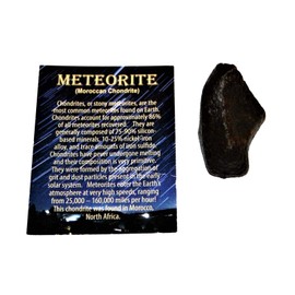 Fossils, Meteorites, & More Moroccan Stony Meteorite Chondrite Genuine 69.7 Grams w/Color Card #14650 6o