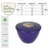 3 Pack Plastic Pudding Bowls with Lids Purple 1.5 Pint