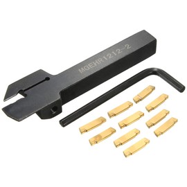 POWERTOOL Lathe Boring Bar Holder, Turning Tools 1PC Lathe Turning Tool Holder MGEHR1212-2 Tool Holder+10PCS MGMN200 Carbide Insert+ 1PC L Wrenchs