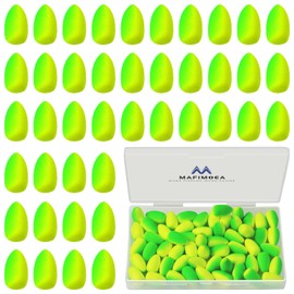 MAFIMOEA 80/60/45 piezas flotadores de espuma de pesca con bala, flotador de flotador de surf Pompano para plataforma giratoria, indicadores de golpe de pesca con mosca, trucha, bagre, lucioperca (amarillo-verde, S/80 piezas)
