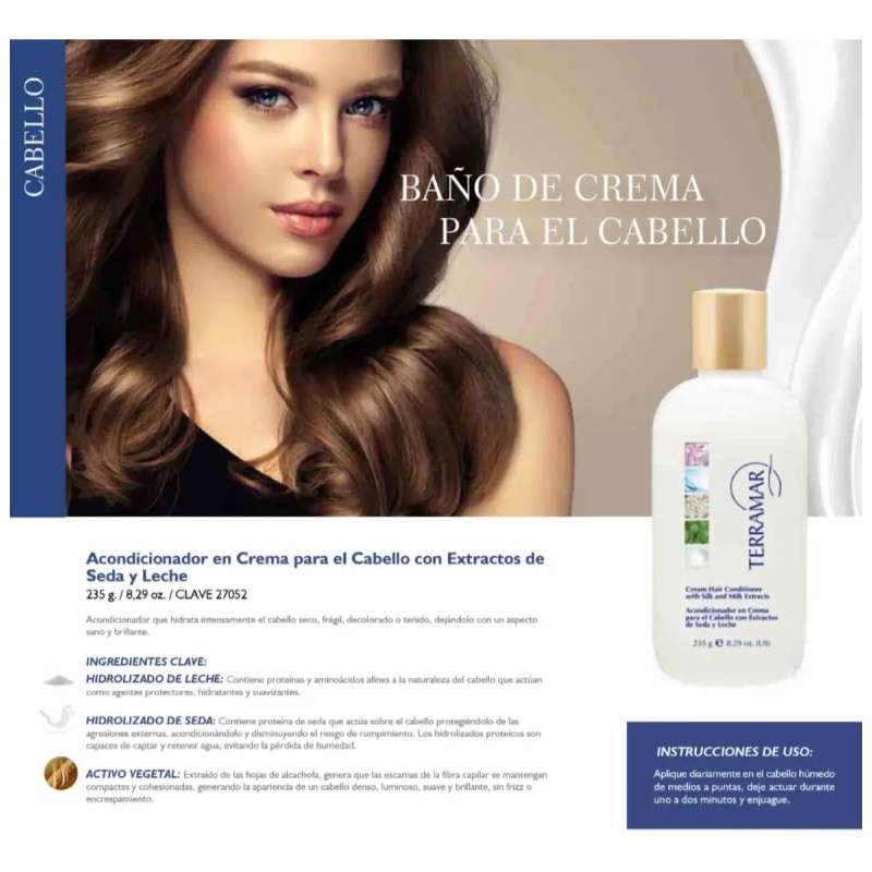 Acondicionador En Crema Para Cabello Terramar, 235 Mls.