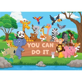 Riverbend Designs 100 Piece Jigsaw Puzzle for Adults and Kids, Colorful Children Themed Puzzle Game, Jungle Animals