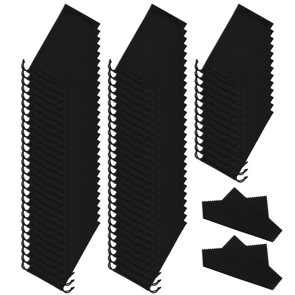 150 Pcs Microfiber Glasses Pouch Bulk, 7.1"×3.5" Soft Sunglasses Bag