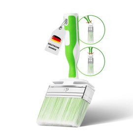 ORGAFLIX Lasur-Flächenstreicher 120mm Premium - Kein Borstenverlust - Borstenpinsel für alle Lasuren inkl. 2K Ergo Griff mit innovativer Winkelfunktion - Malerpinsel Lasurpinsel