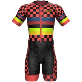Sparx Men's Triathlon Suit - Aero Tri Suit - Short Sleeve - Small - Checks