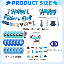 Fathers Day Decorations 37PCS Happy Fathers Day Banner – Decorative Set for Home, Party, Living Room, Office
