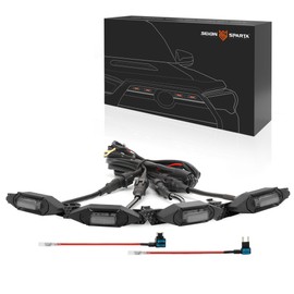 Upgraded 4 PCS Led Grill Lights Compatible with Toyota 4Runner 2020-2024, Including SR5, TRD Sport, Off-Road, Premium and Limited Grille, Fuse and Instruction Included (Smoke Shell/Amber Lights)