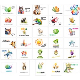 the lazy panda card company 60 Pack of Pun Postcards Encouragement Motivational Affirmations - 30 Different Designs for Children Teens Students