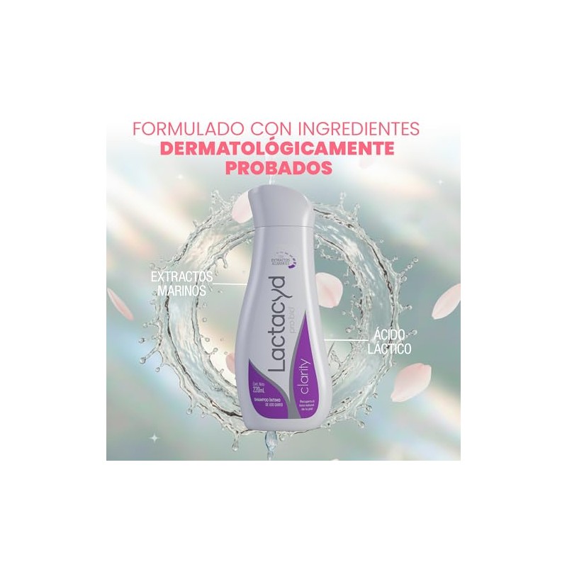 Lactacyd clarity shampoo íntimo de uso diario, 220ml