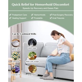 Electric Sitz Bath for Hemorrhoids & Postpartum Care – Foldable Sitz Bath with Stronger Flushing Power | Fits Most Toilets | Includes Storage Bag, Hook & Towel | 4-Battery Powered for Enhanced Relief