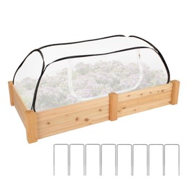 Pop Up Raised Garden Bed Cover -45''x22''x16'' Instant Plant Protection Against Bird, Pests & Squirrel，Plant Net Cover for Raised Bed with Zipper Door for Protecting Vegetable Row