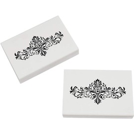 2 x 45mm 'Victorian Design Line Art' Erasers/Rubbers (ER00047692)