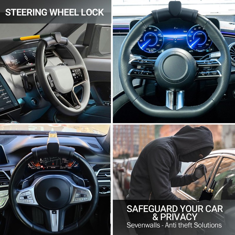 Sevenwalls Steering Wheel Lock - Car Security Device for Auto/SUV/Van,