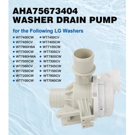 USTAR Upgraded AHA75673404 AHA75673402 Washer Drain Pump Assembly Compatible with LG Washing Machine Drain Pump Replace AP6978814 PS12748410 WT7250CW WT7300CW WT7305CW WT7405CW