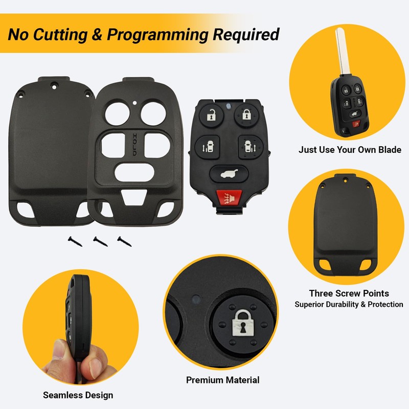 No Cutting Required - Premium Key Fob Case Shell for