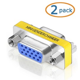 SVGA Connector, WOVTE DB HD New 15 VGA SVGA KVM Female to Female Gender Changer Adapter Coupler Pack of 2