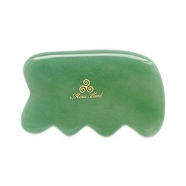Mina Heal - Herramienta de masaje hecha de piedra de jade, para levantamiento facial, antienvejecimiento, antiarrugas, tratamiento Gua Sha