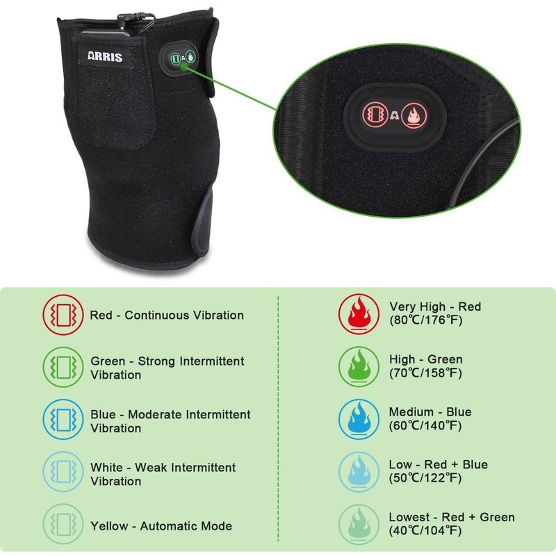 ARRIS Heating Knee Pad with Massage, Heated Knee Brace Wrap