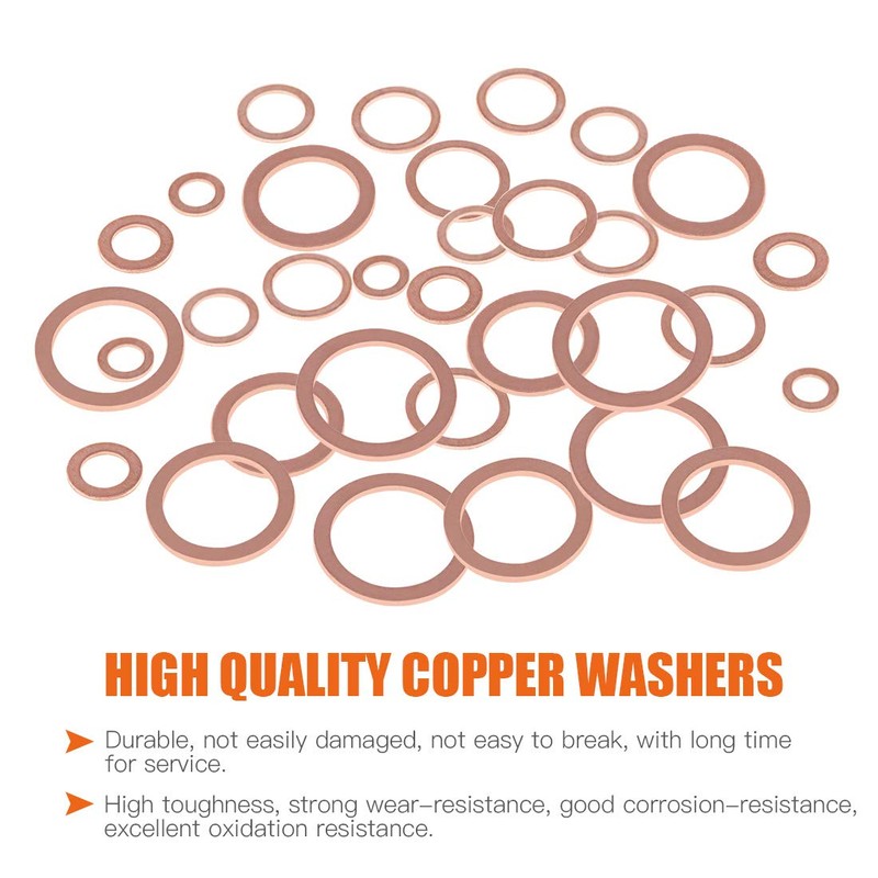 Rustark 165 Pcs Copper Washer Assortment 8 Size M6 M8 M10