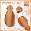 Geetery 4 Pack Pineapple Shaped Serving Trays Wooden Charcuterie Boards