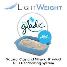 Purina Tidy Cats Low Dust Clumping Cat Litter, LightWeight Glade Clear Springs Multi Cat Litter - (2) 8.5 lb. Jugs