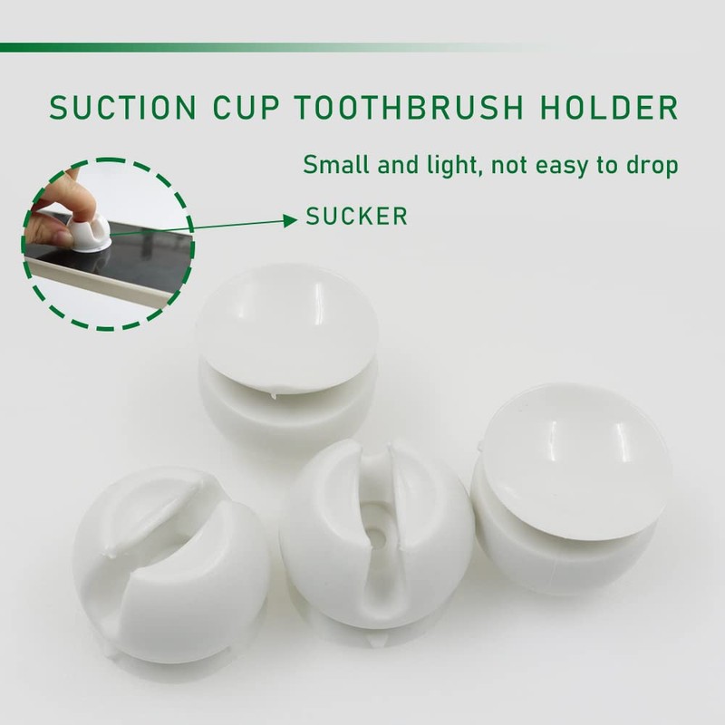 6 Pieces Toothbrush Holder with Suction Cup, Wall-Mounted Toothbrush Holder,