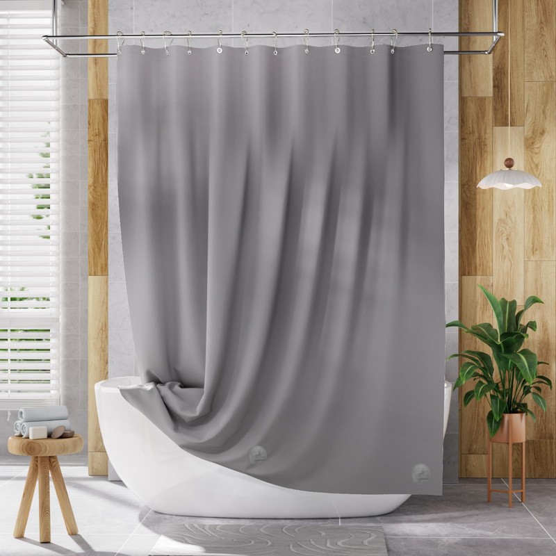 AmazerBath Extra Long Shower Curtain Liner, Grey Shower Liner 84