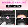 BGM GIRL Half Wig Human Hair Water Wave 3 in