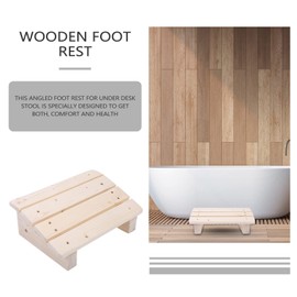 Foot Rest Under Desk Wooden Foot Stool Slanted Desk Foot Rest Sauna Footrest Leg Rest Wood Step Stool Tiny Small Low Foot Stool for Office