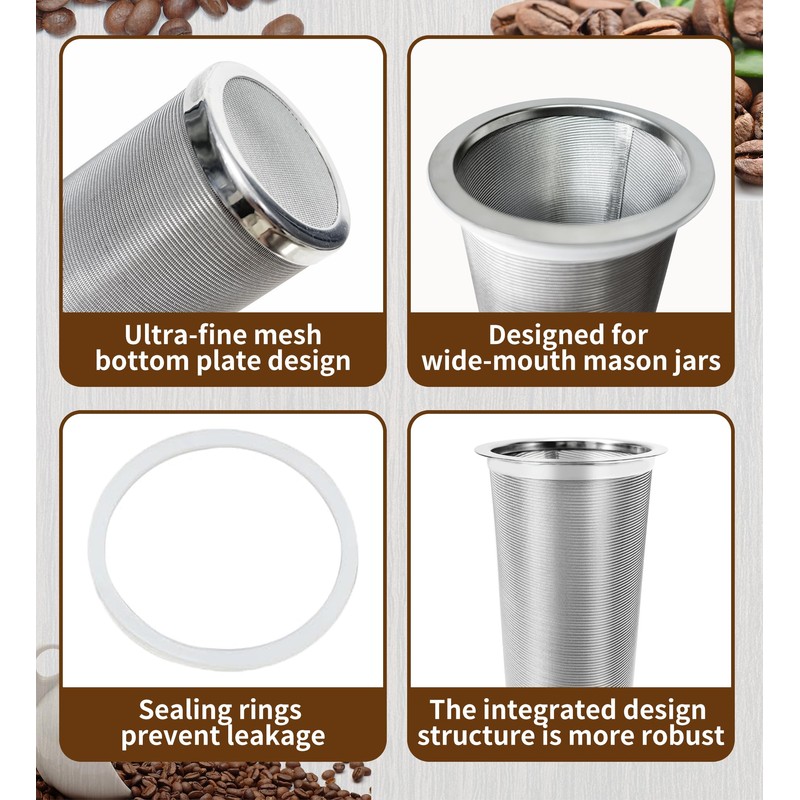 Cold Brew Coffee Filter, 304 Stainless Steel Food Grade, Coffee