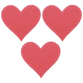 PATIKIL Iron on Patches 3 Pack Heart Shape Patches Embroidered Patches Love Appliques Embellishments for Clothes Jackets Hat Backpack Repair Decorations Rose Red
