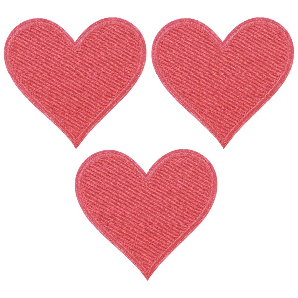 PATIKIL Iron on Patches 3 Pack Heart Shape Patches Embroidered