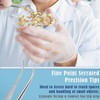 Set of 2 Micro Precision Surgical Forceps with Serrated Tips