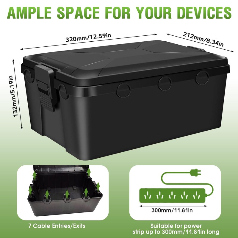Outdoor Electric Box 32 x 21 x 13 cm Waterproof