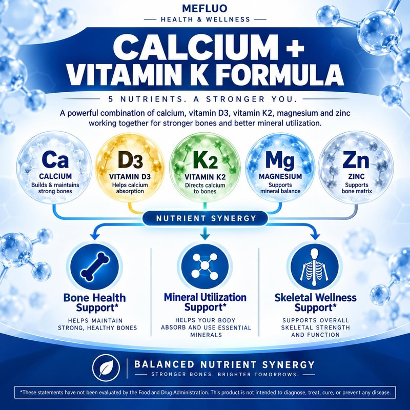 Bone Mineral Complex Calcium + Vitamin K Formula 60 Vegetarian