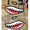 Flying Tigers Shark Teeth Vinyl Decal Sticker - 2 stickers Reverse facing set - 2" wide