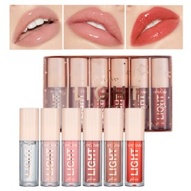 6Pcs Liquid Lipstick Makeup Set Kit, Long Lasting Waterproof Hydrating Glitter Lip Gloss Lip Glaze Set, Pigmented Lip Makeup Gift Sets for Girls and Women (A)