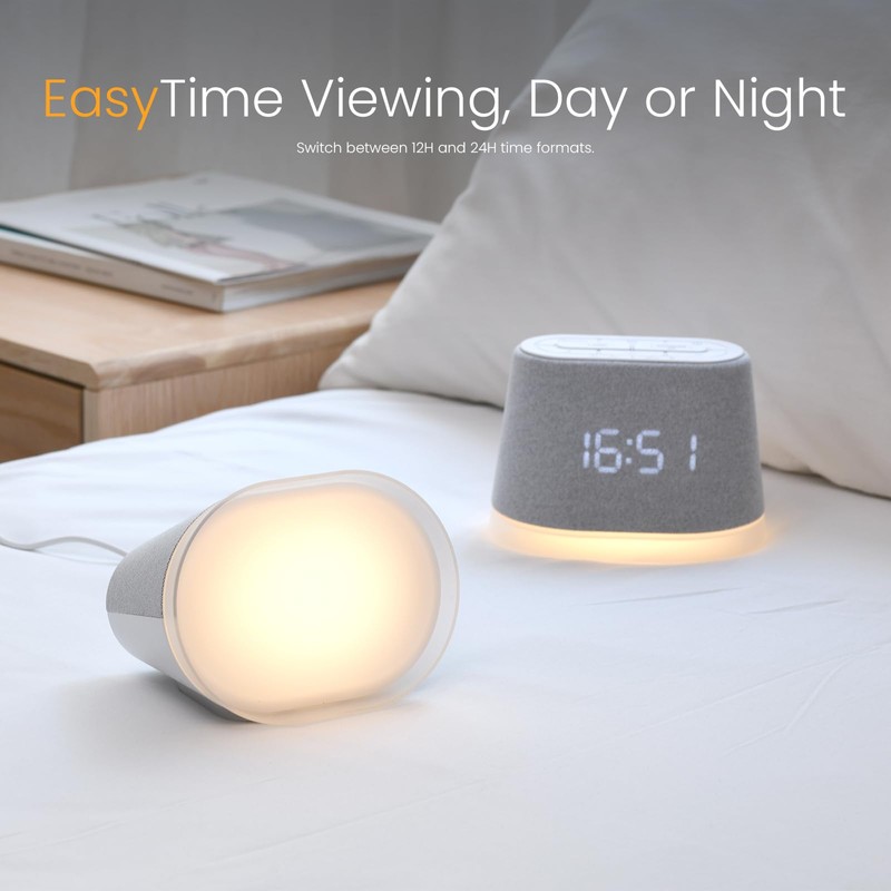 Sunrise Alarm Clock with Sound Machine Night Light for Bedroom