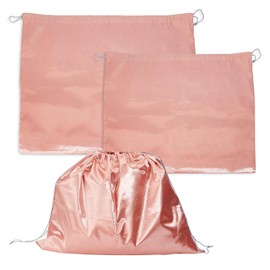 letsinstyle 2Pcs Multisize Dust Bags for Handbags, Dustproof Silk Dust Cover Bag Satin Drawstring Travel Storage Pouch, Pink Travel Accessories for Purses Cloth Shoes