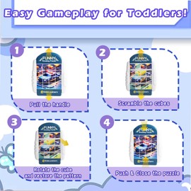 Sanfant 16 Pcs Rotating Puzzles for 2 3 4 5 6 Year Olds Toddlers - Travel Toys for Toddlers on Plane, Aeroplane Activities for Kids, Plan Journey Toy, Birthday Gift for Boys & Girls(Special Vehicle)